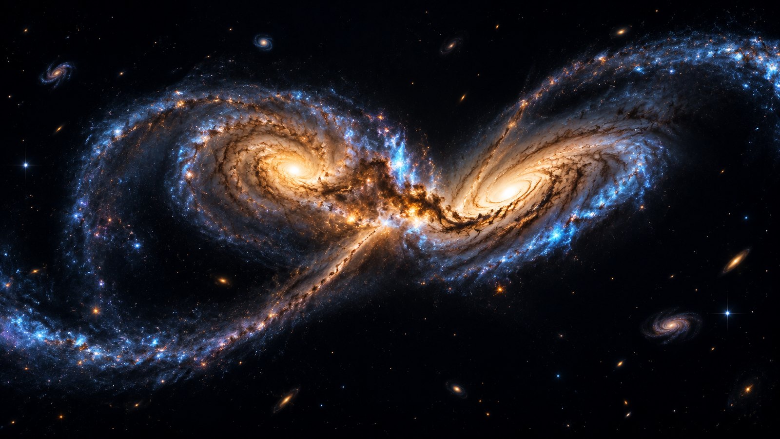 Two galaxies mid-collision